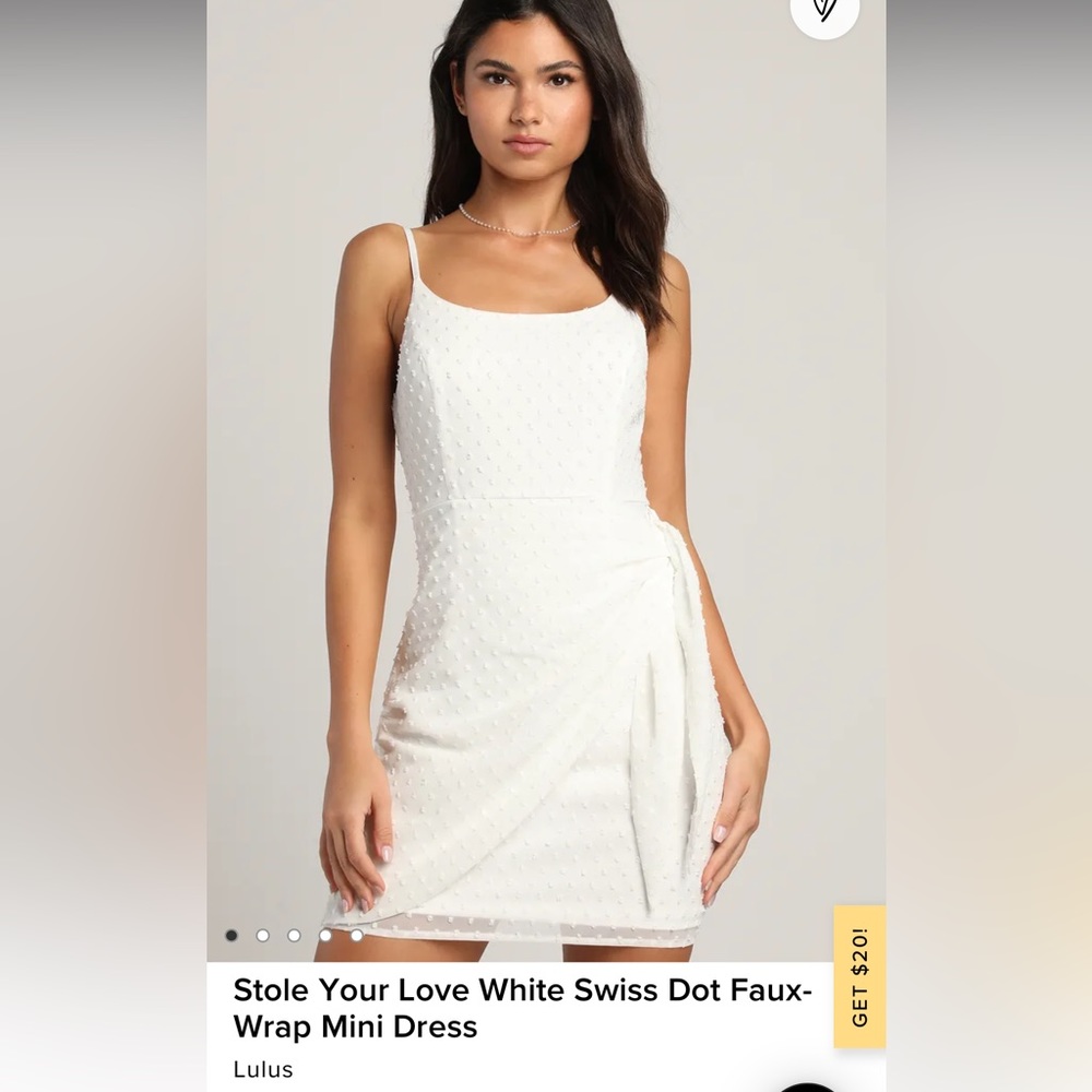 White Lulu’s stole your love white swiss dot Mini Dress